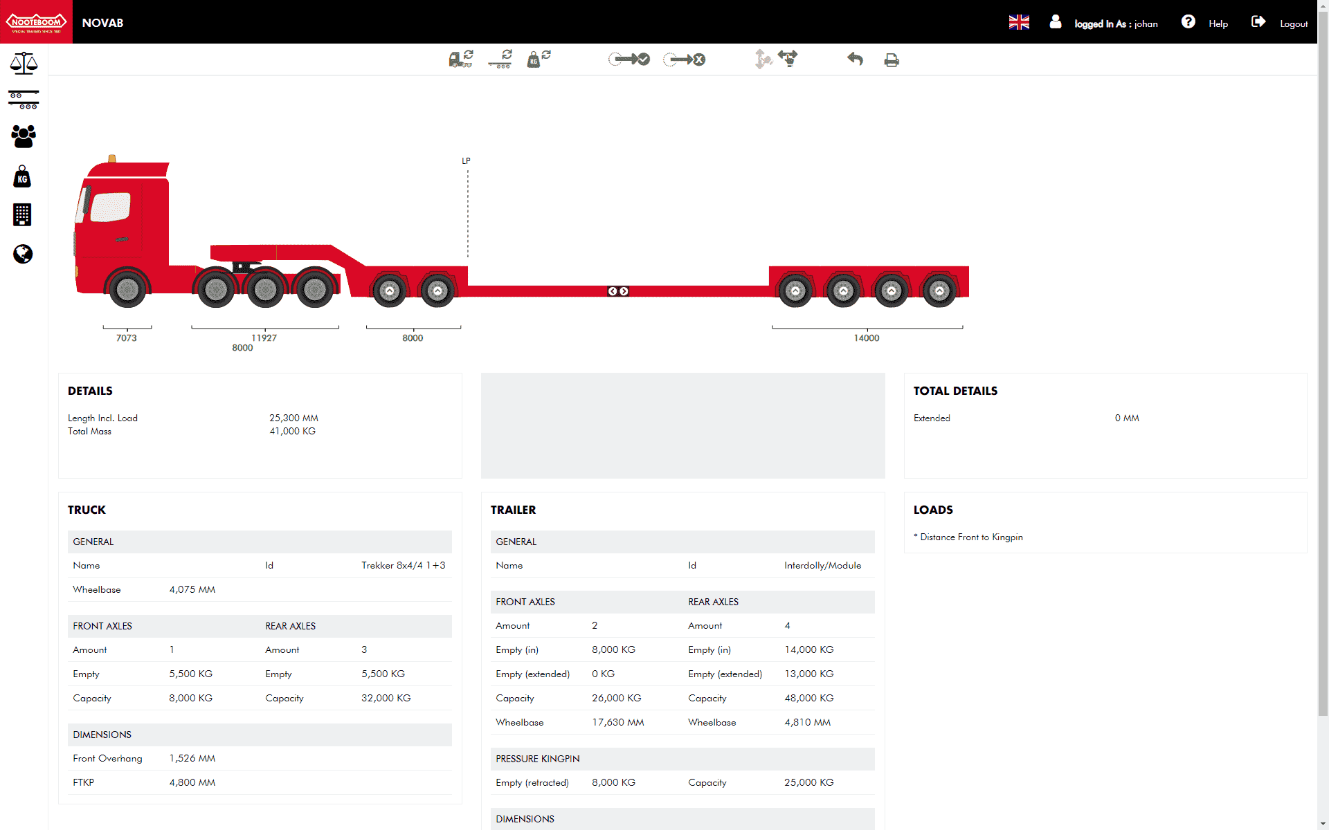 NOVAB 3.0 Axle load calculation Nooteboom Trailers