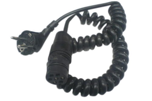 Spiral cable with plug