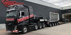 First Nooteboom 4+6 low loader combination in Germany for Fröhlich Bau Kran und Baustellenlogistik