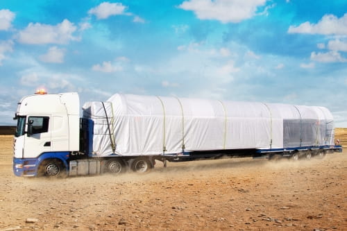 OSD-MEGA ausziehbarer Megatrailer mit nachlaufgelenkten Achsen